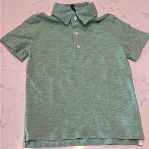 Janie and Jack Green Polo Shirt with Ribbed Collar